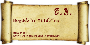 Bogdán Miléna névjegykártya