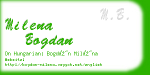 milena bogdan business card